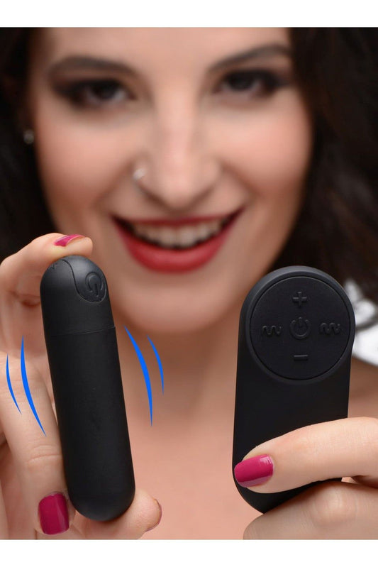 Vibrating Bullet with Remote Control - Black freeshipping - ToysZone.ca
