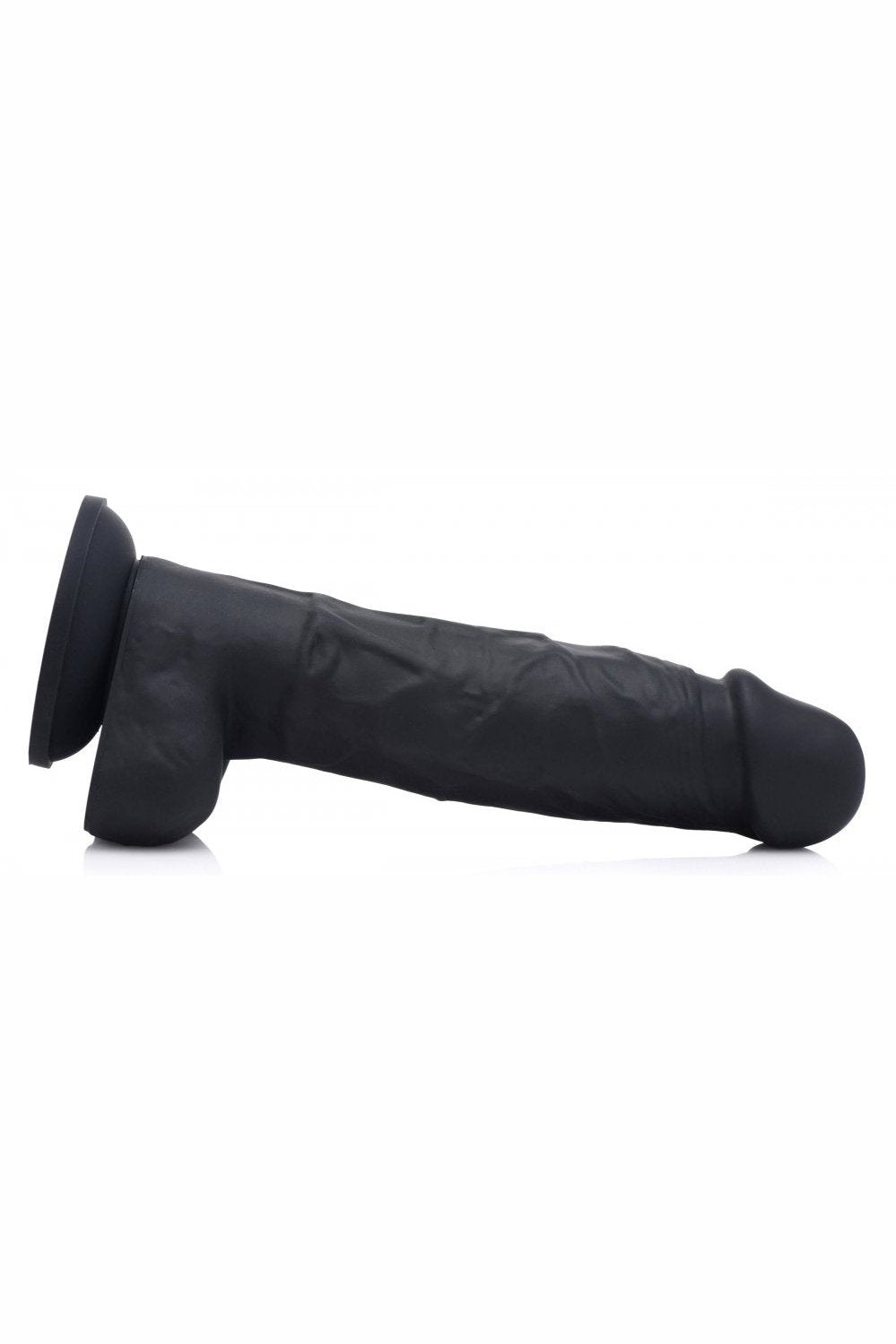Power Pecker 7 Inch Silicone Dildo with Balls - Black Free Shipping