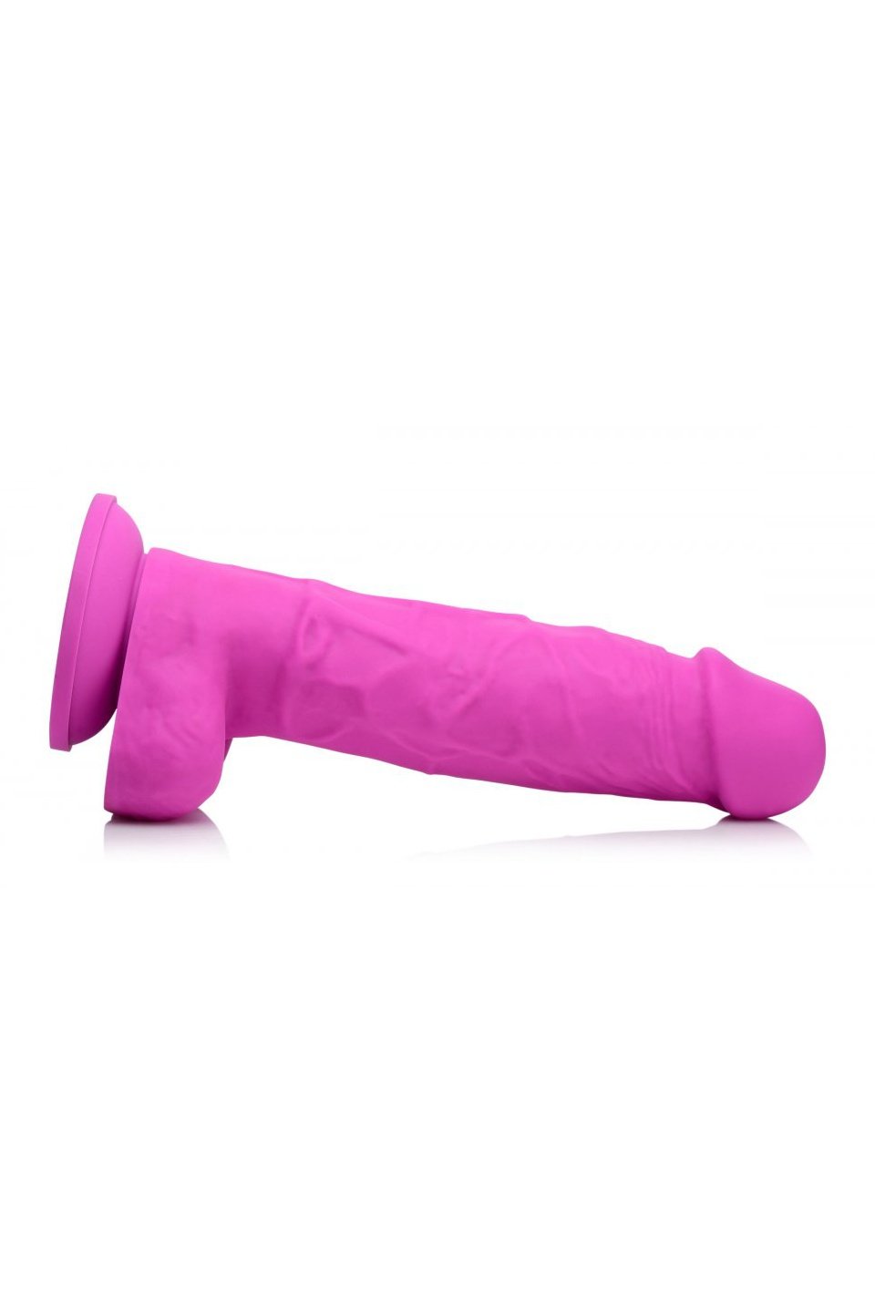 Power Pecker 7 Inch Silicone Dildo with Balls - Pink Free Shipping