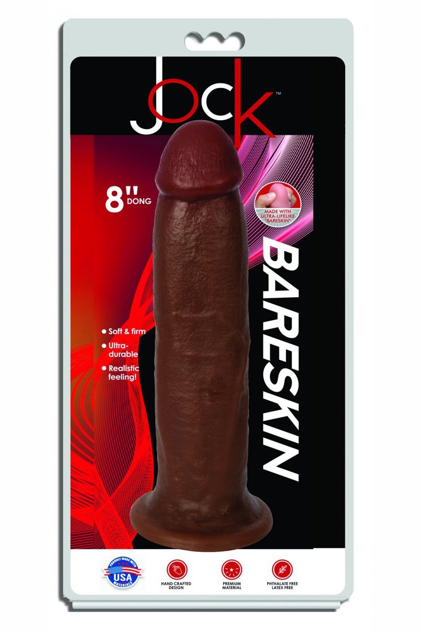 Jock Dark Bareskin Dildo - 9 Inch Free Shipping