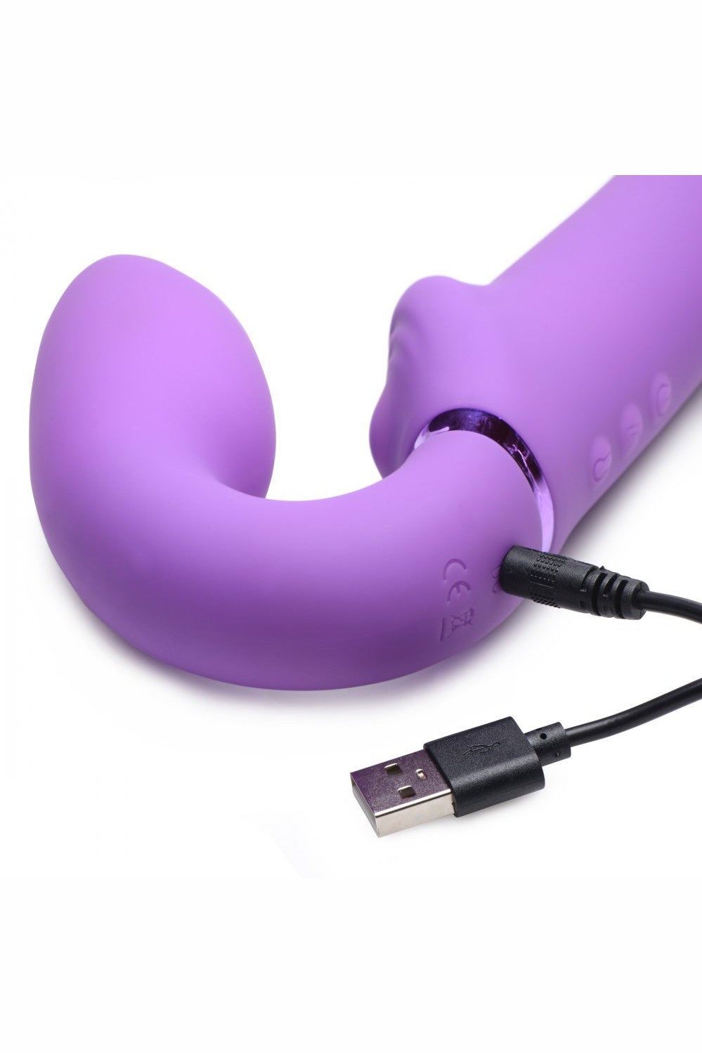 10X Remote Control Inflatable and Vibrating Strapless Strap-on - Purple free shipping - ToysZone.ca