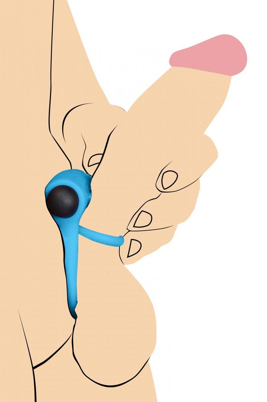 Remote Control 28X Vibrating Cock Ring and Bullet - Blue free shipping - ToysZone.ca