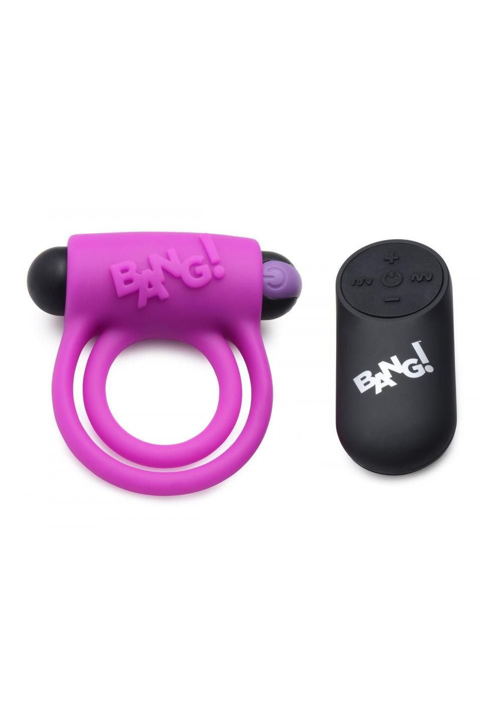 Remote Control 28X Vibrating Cock Ring and Bullet - Purple free shipping - ToysZone.ca