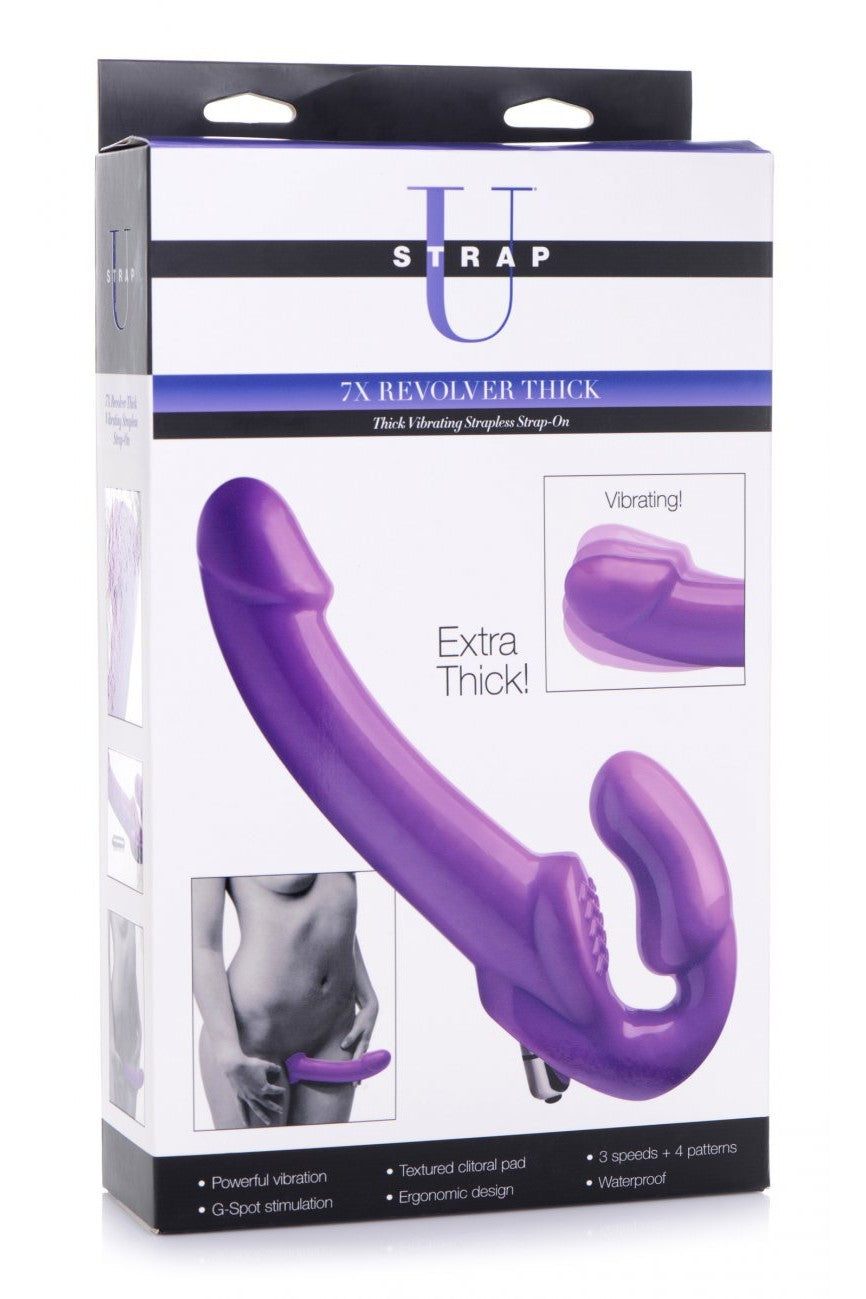 7X Revolver 2 Inch Thick Vibrating Strapless Strap-on freeshipping - ToysZone.ca