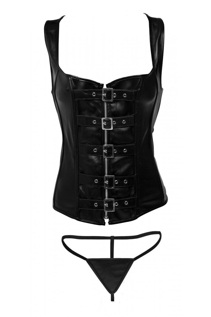 Lace-up Corset and Thong - Large Free Shipping
