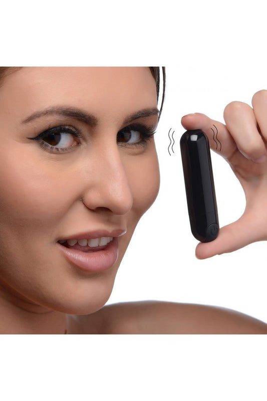 10X Rechargeable Vibrating Metallic Bullet - Black free shipping - ToysZone.ca