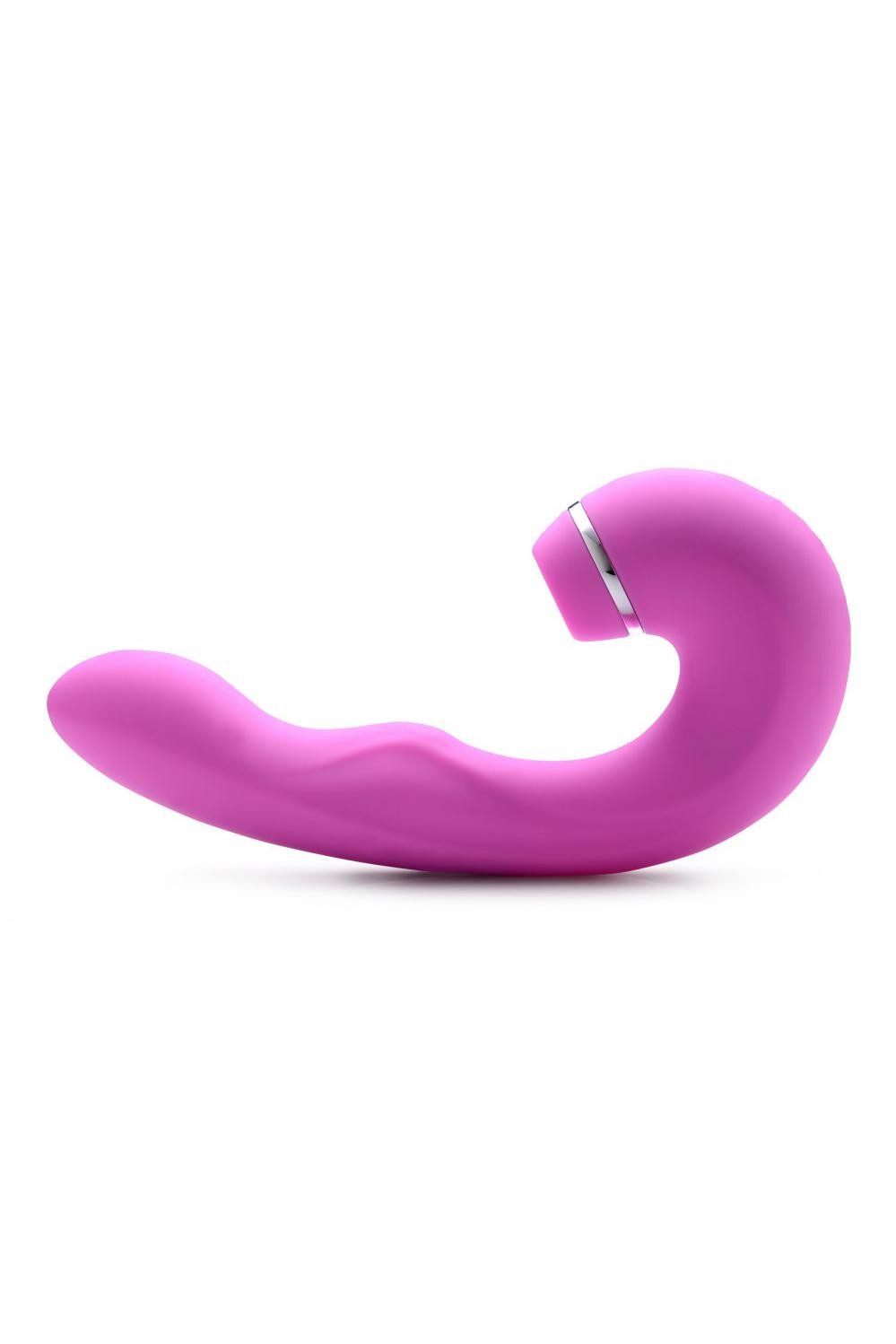 Shegasm 5 Star 10X Tapping G-Spot Silicone Vibrator with Suction - Pink freeshipping - ToysZone.ca