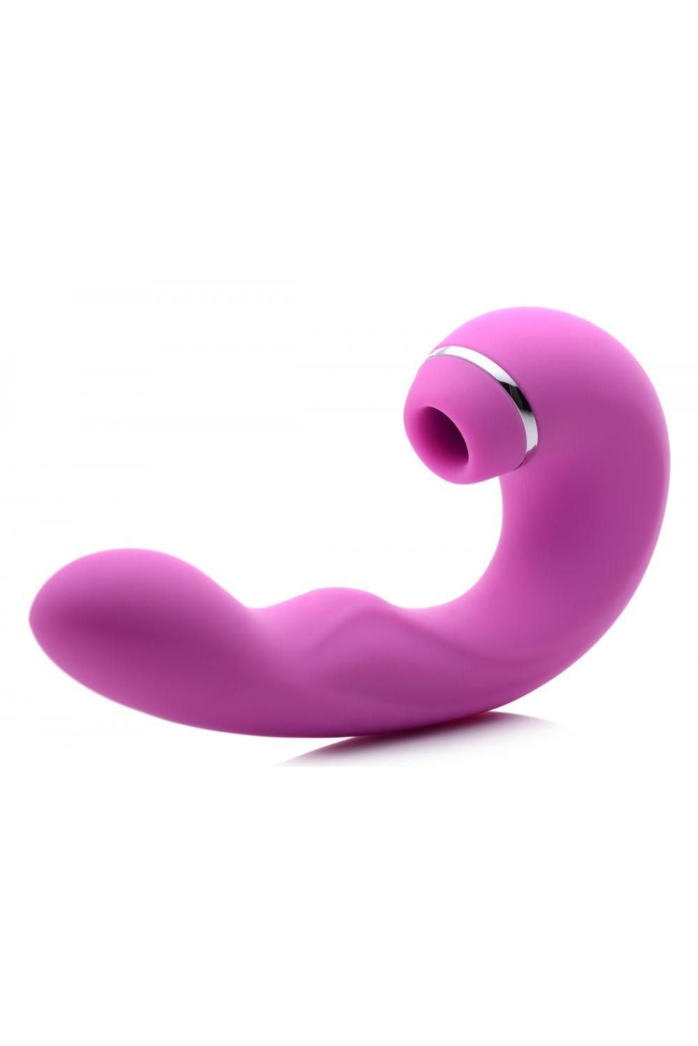 Shegasm 5 Star 10X Tapping G-Spot Silicone Vibrator with Suction - Pink freeshipping - ToysZone.ca