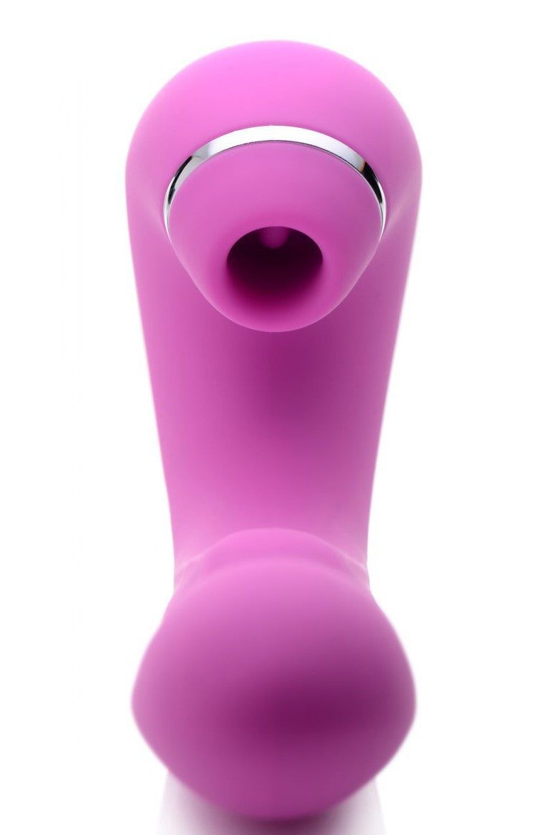 Shegasm 5 Star 10X Tapping G-Spot Silicone Vibrator with Suction - Pink freeshipping - ToysZone.ca