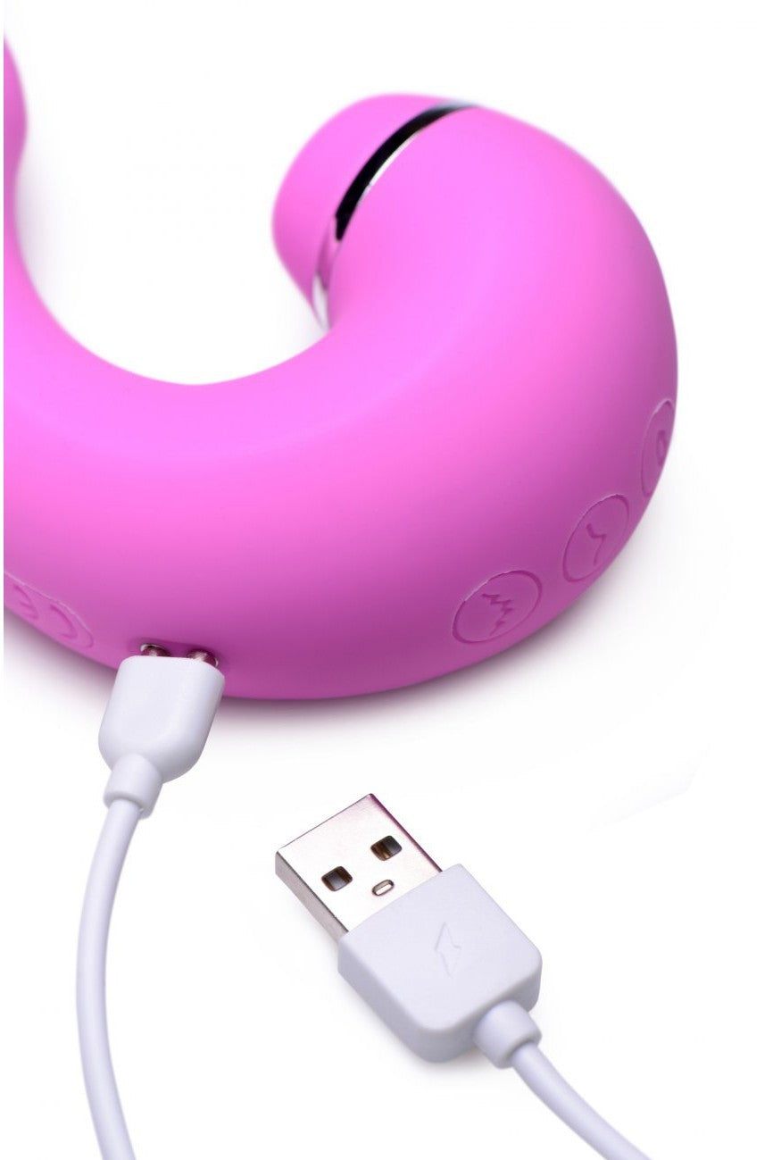 Shegasm 5 Star 10X Tapping G-Spot Silicone Vibrator with Suction - Pink freeshipping - ToysZone.ca