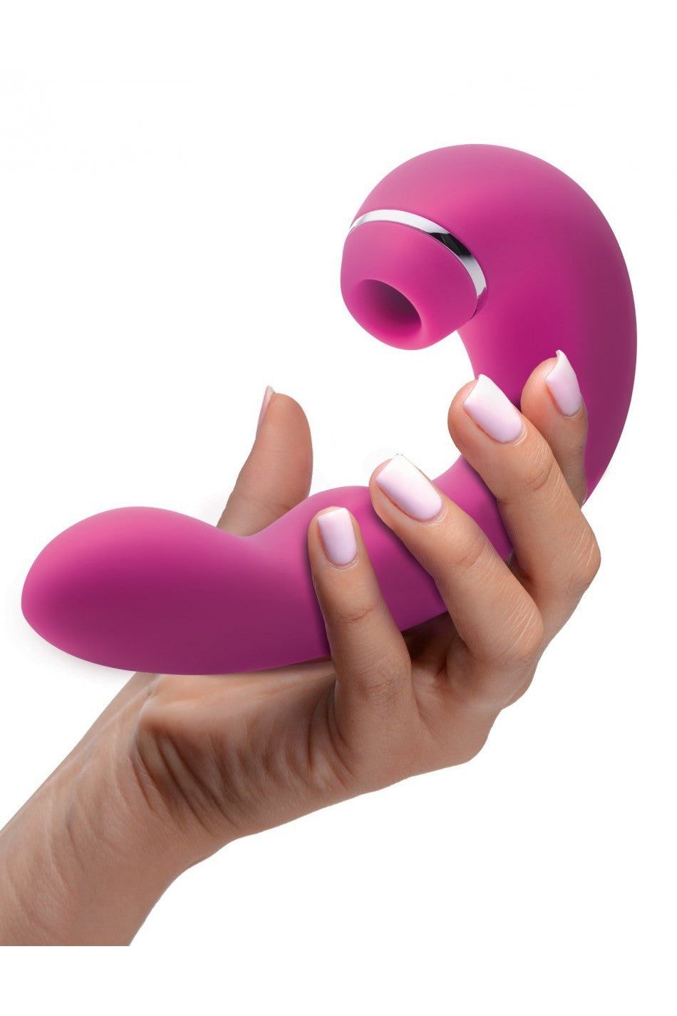 Shegasm 5 Star 10X Tapping G-Spot Silicone Vibrator with Suction - Pink freeshipping - ToysZone.ca