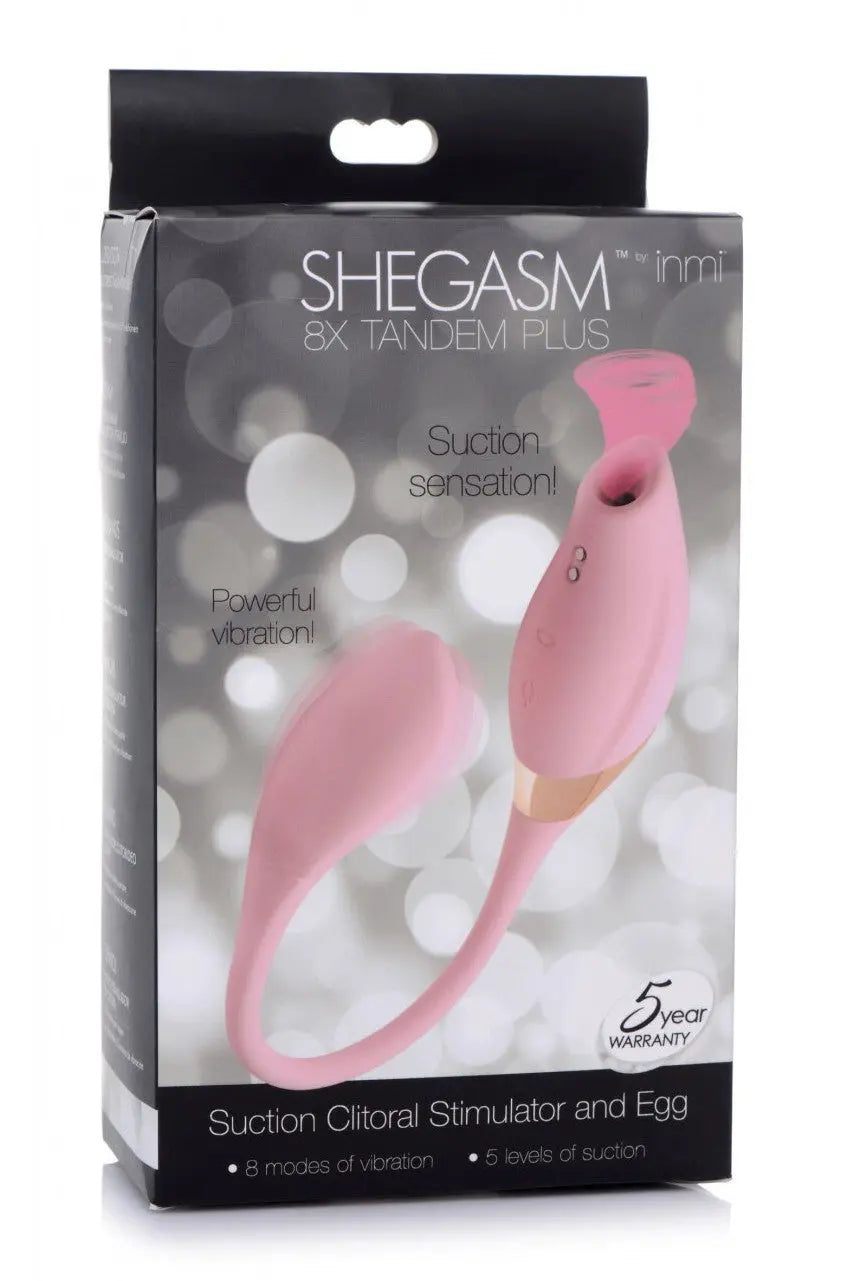 Shegasm 8X Tandem Plus Silicone Suction Clitoral Stimulator and Egg free shipping - ToysZone.ca