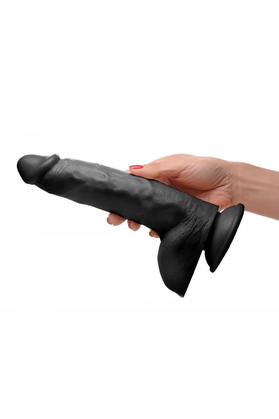 Beefy Brad 9 inch Dildo with Balls - Black freeshipping - ToysZone.ca