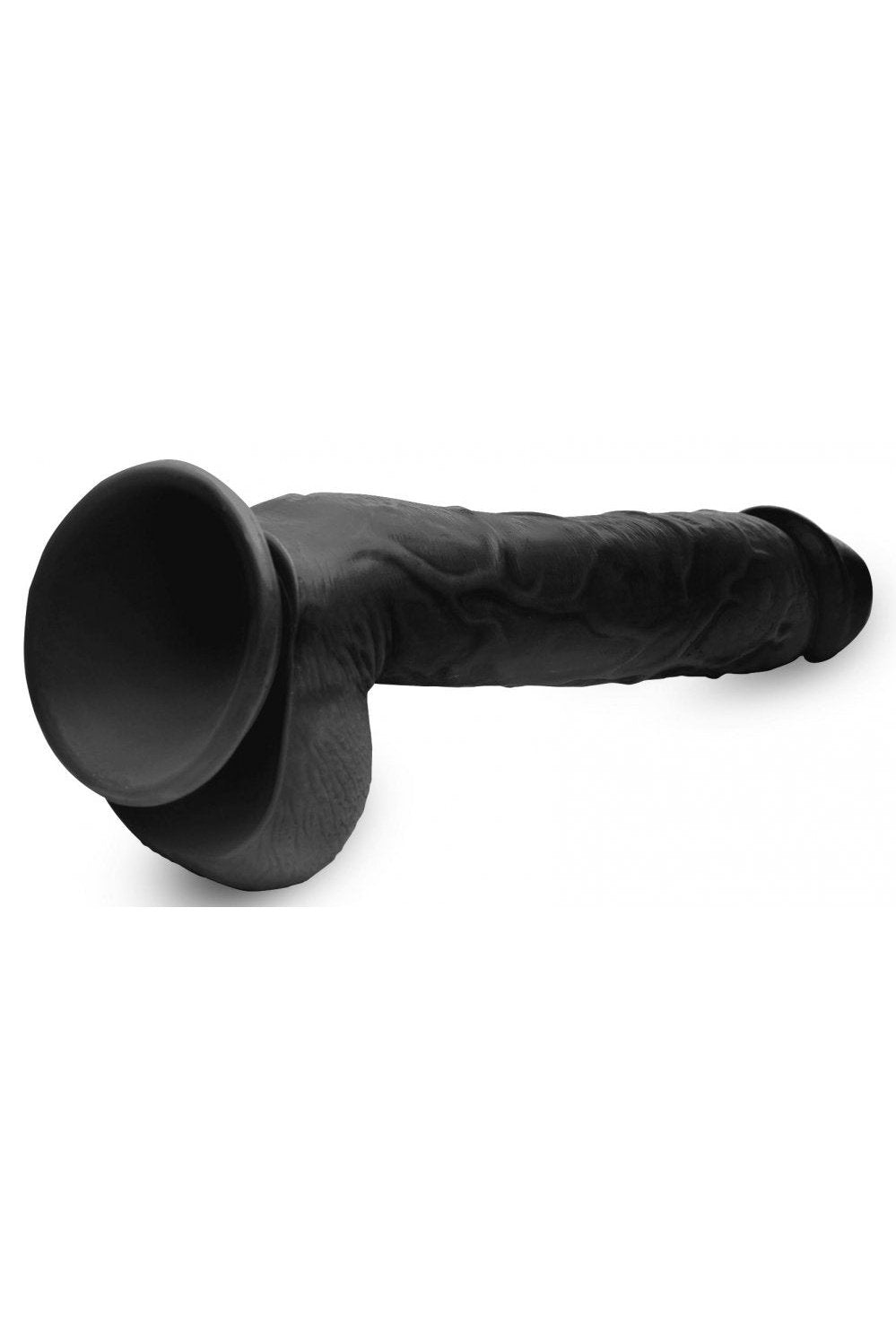 Long Logan 10 Inch Dildo with Balls - Black Free Shipping