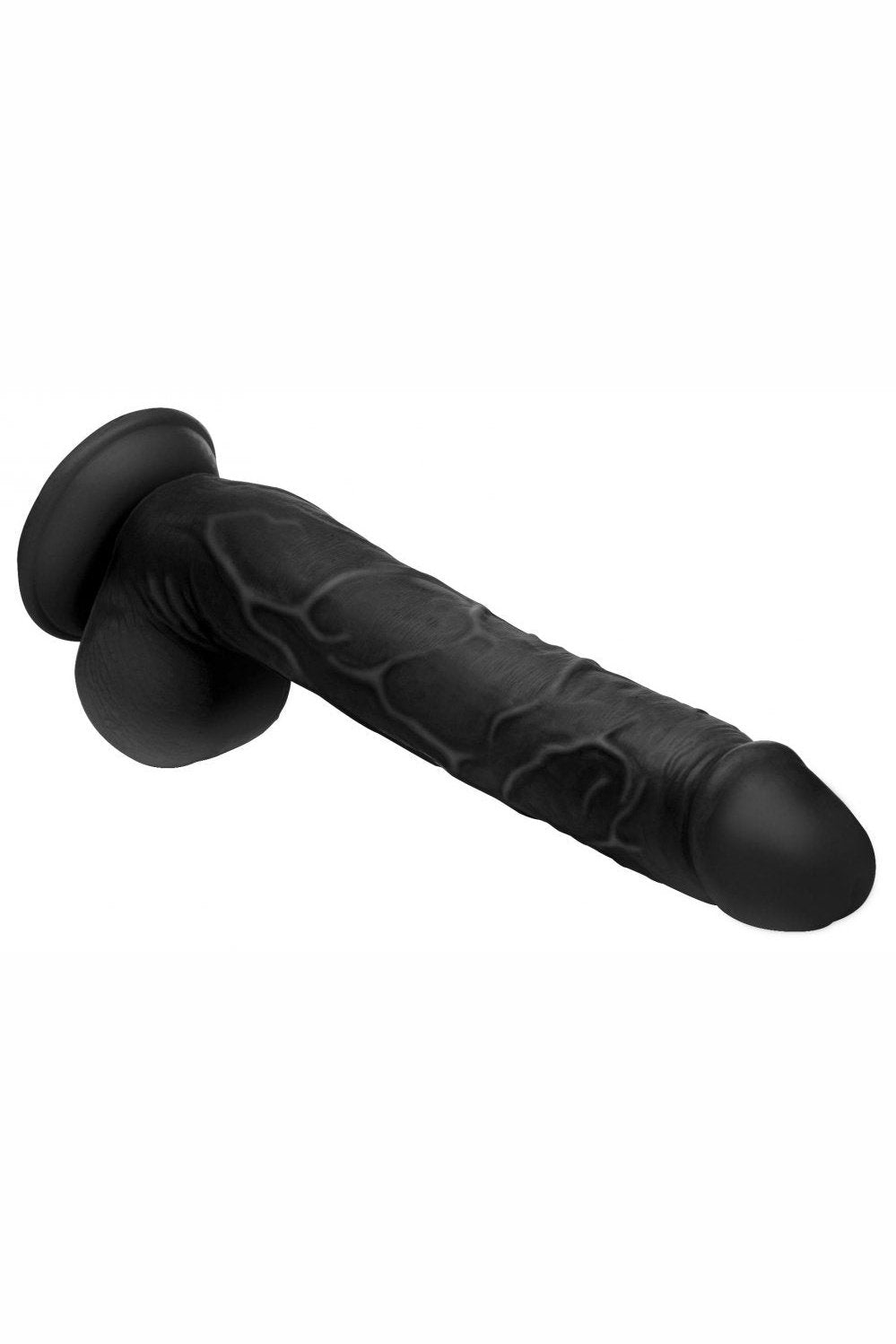 Long Logan 10 Inch Dildo with Balls - Black Free Shipping
