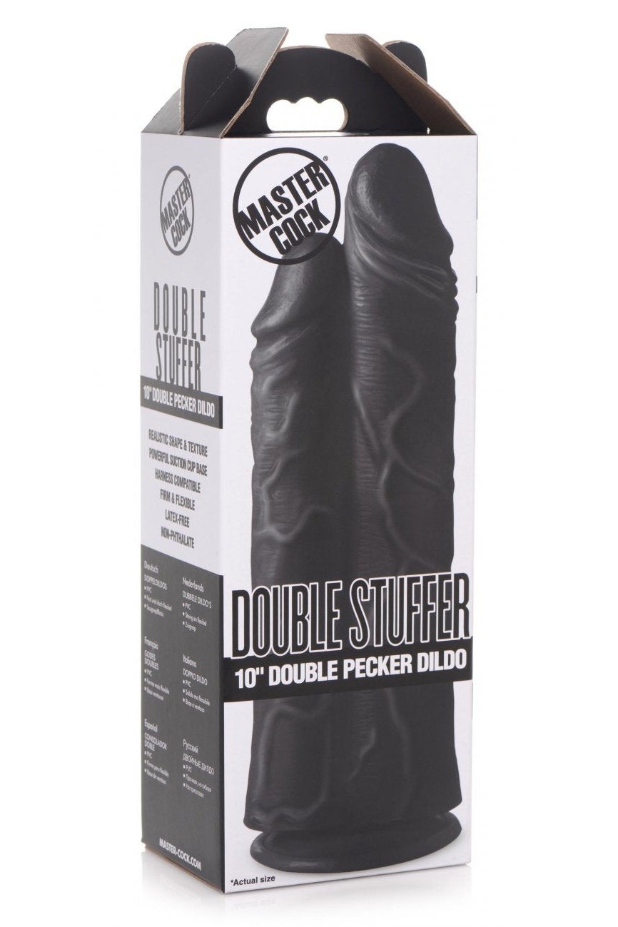 Double Stuffer 10 Inch Dildo - Black Free Shipping