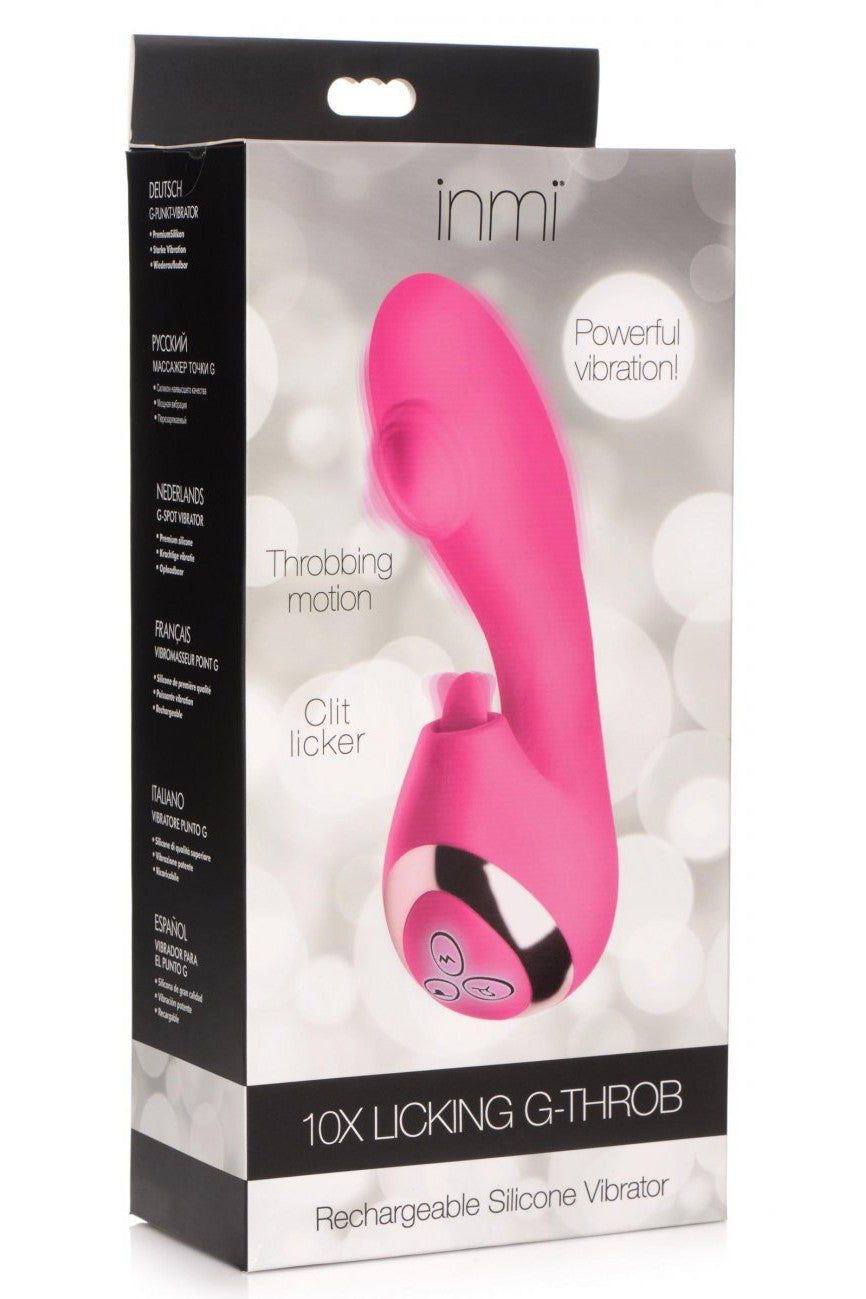 10X Licking G-Throb Rechargeable Silicone Vibrator free shipping - ToysZone.ca