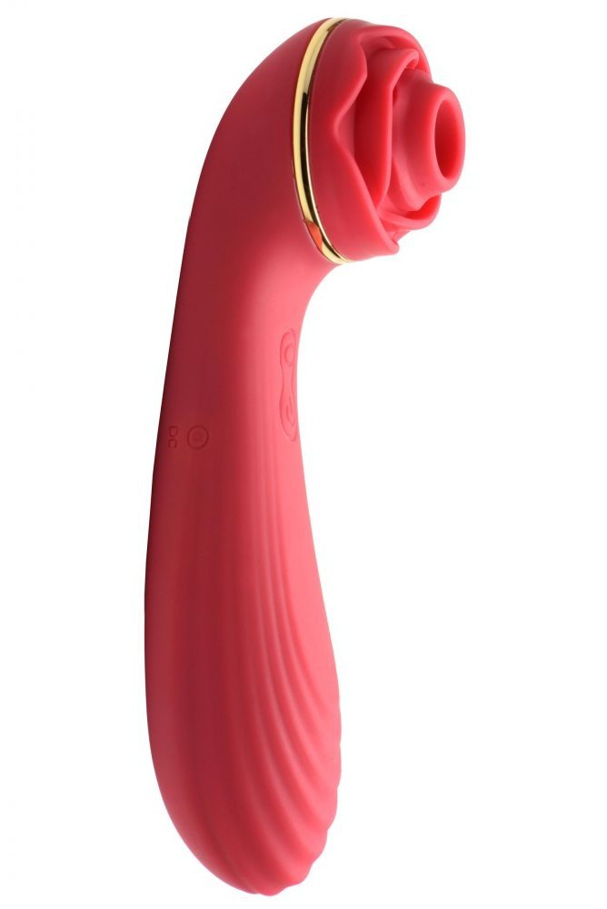 Passion Petals 10X Silicone Suction Rose Vibrator - Red Free Shipping