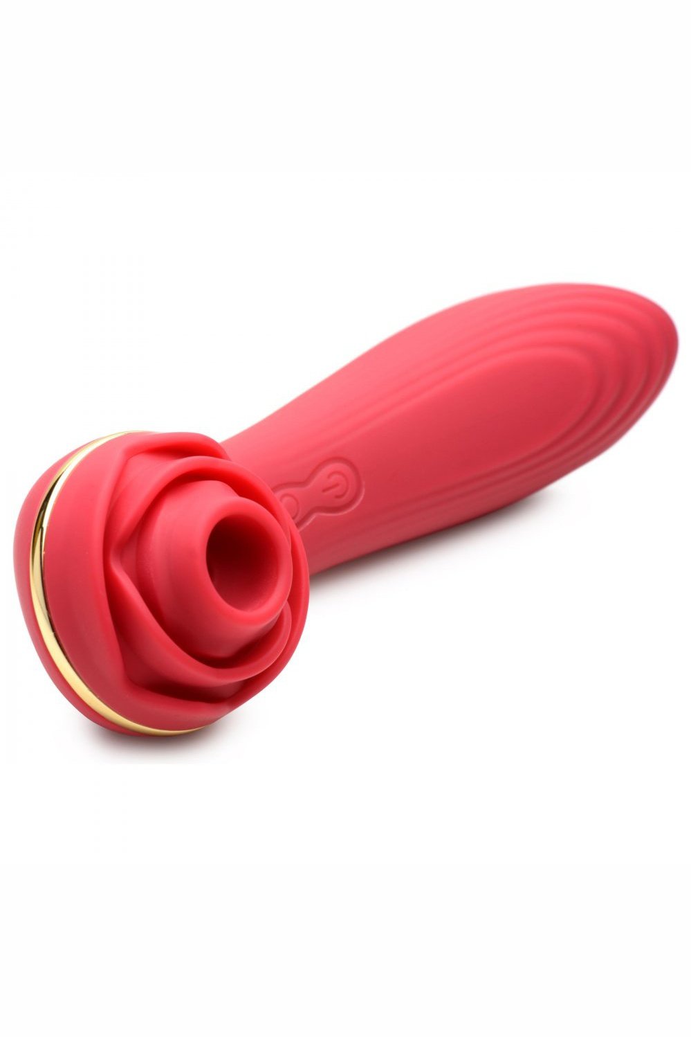Passion Petals 10X Silicone Suction Rose Vibrator - Red Free Shipping