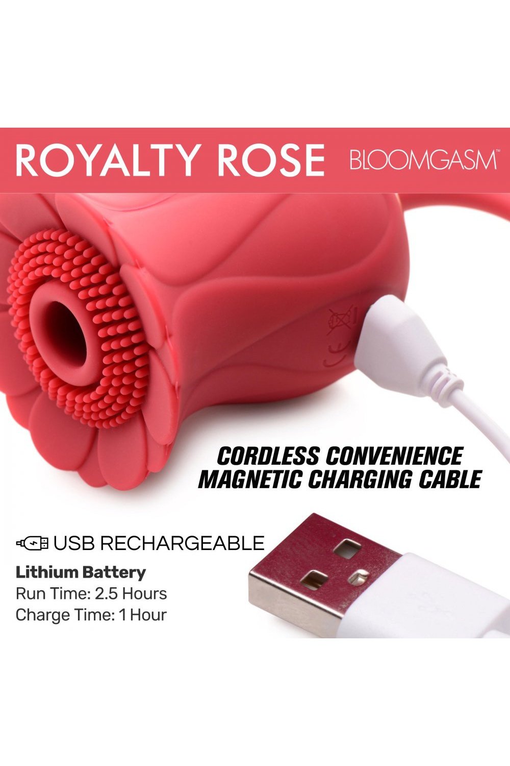 Royalty Rose Textured Suction Clit Stimulator Free Shipping