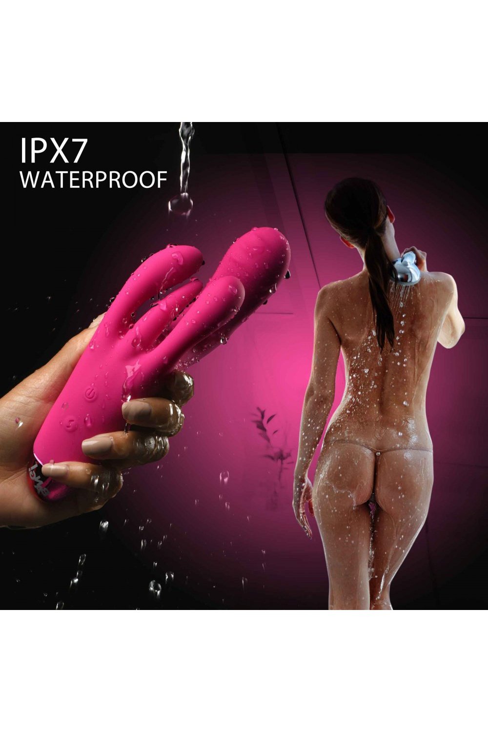 10X Triple Rabbit Silicone Vibrator - Pink Free Shipping