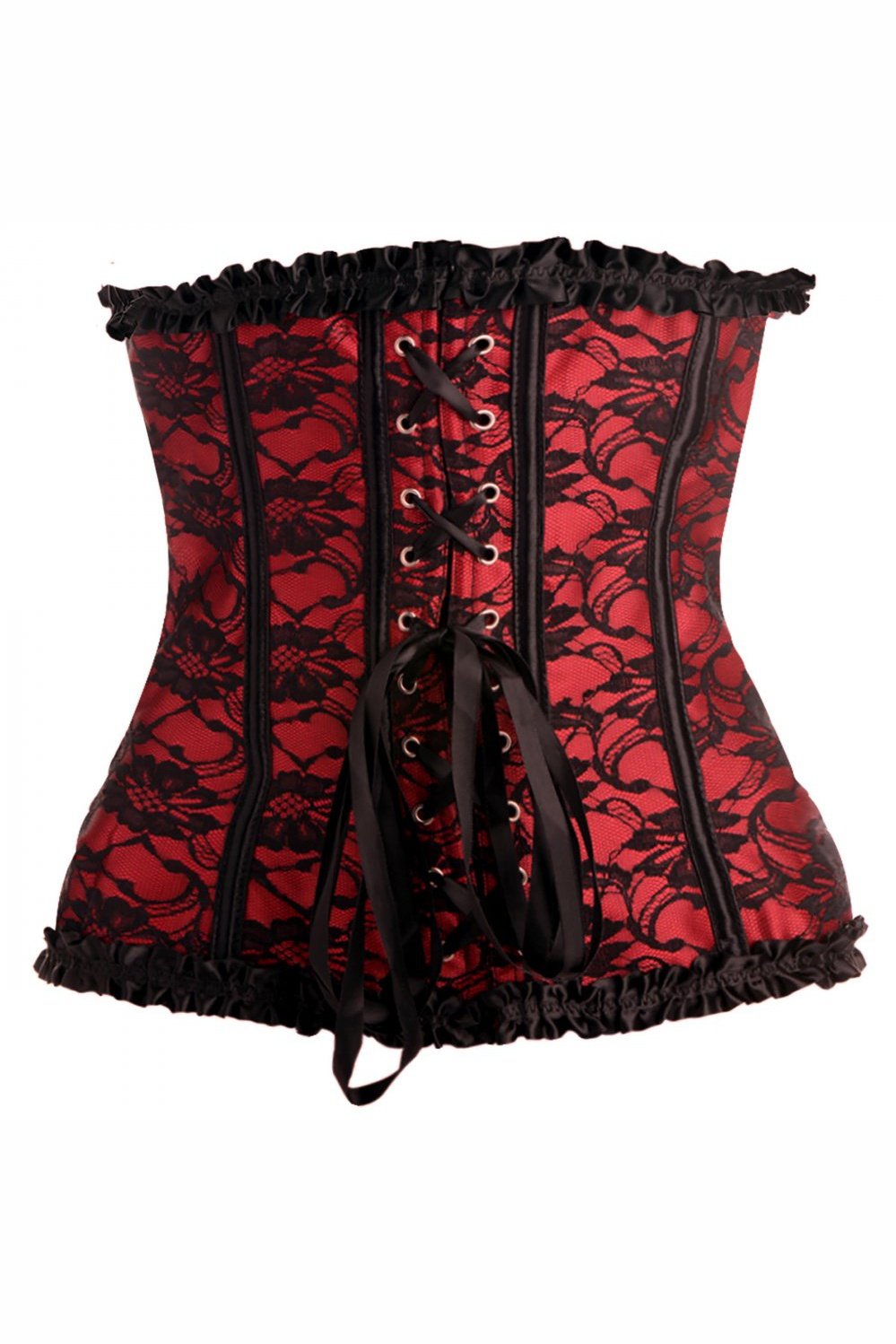 Scarlet Seduction Lace-up Corset and Thong - Large Free Shipping