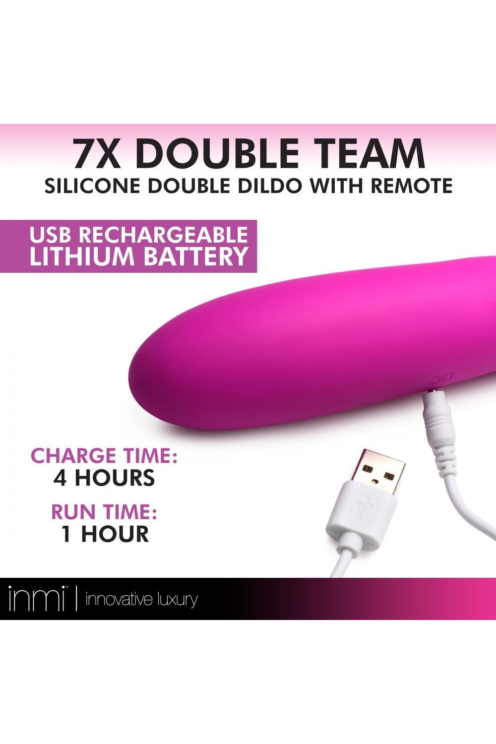 7X Double Team Silicone Double Dildo with Remote Free Shipping
