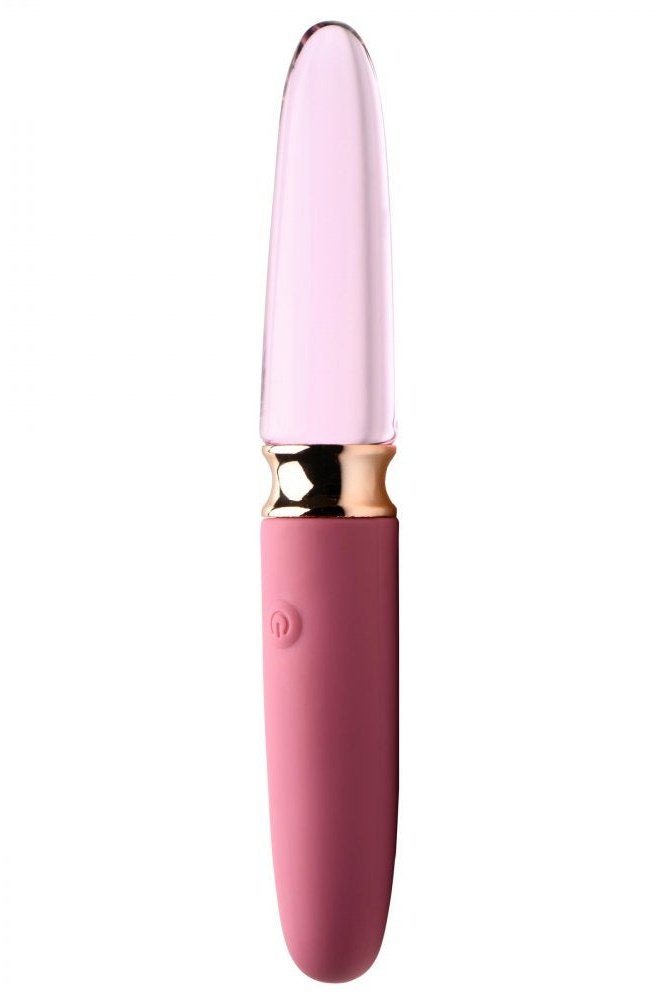 10X Rosé Dual Ended Smooth Silicone and Glass Vibrator Free Shipping
