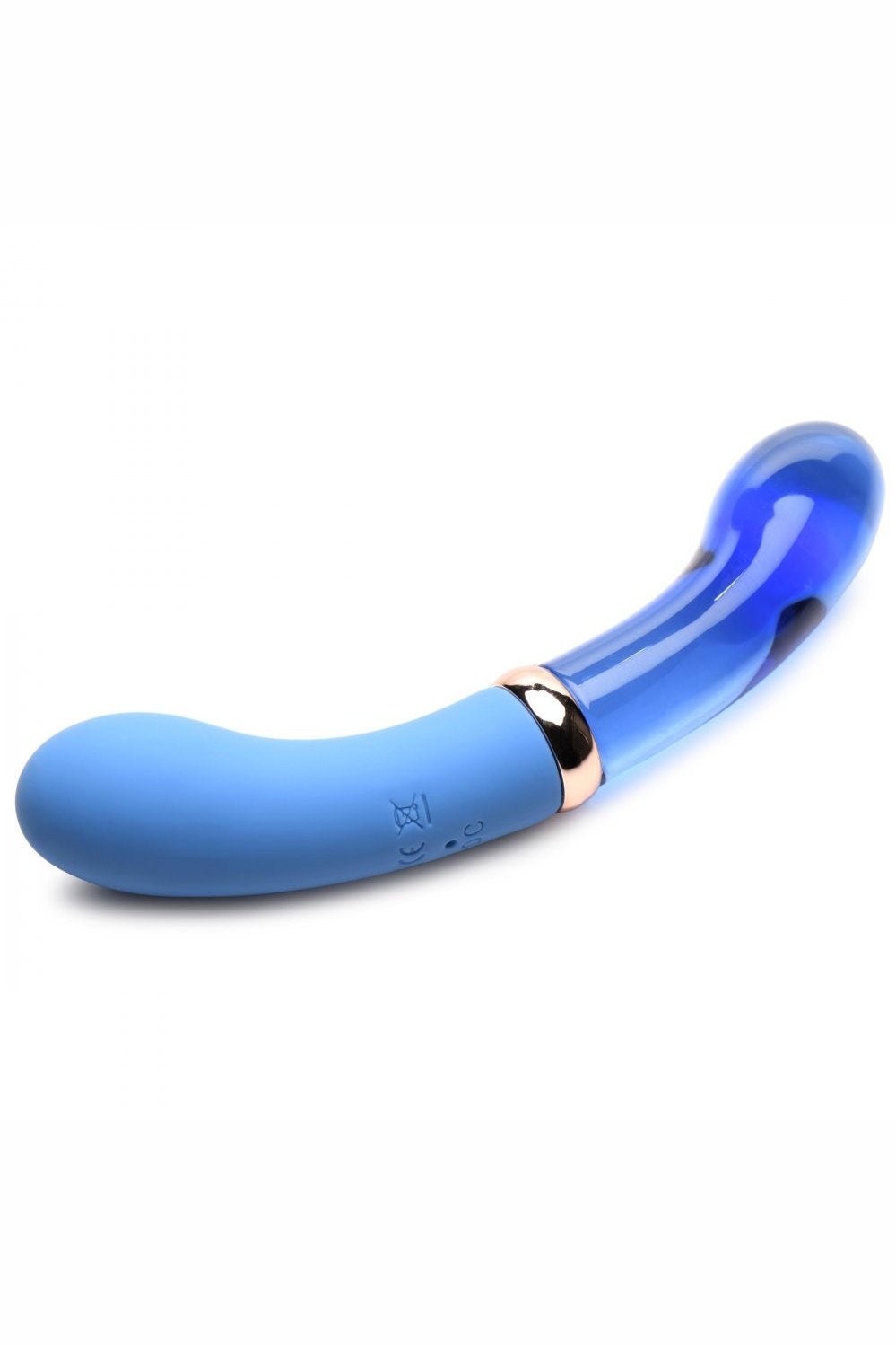10X Bleu Dual Ended G-Spot Silicone and Glass Vibrator Free Shipping