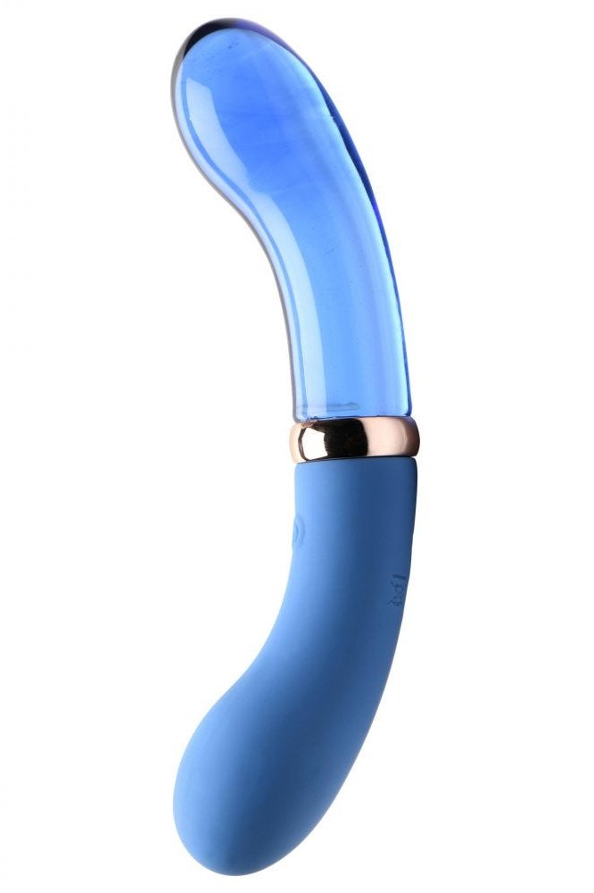 10X Bleu Dual Ended G-Spot Silicone and Glass Vibrator Free Shipping