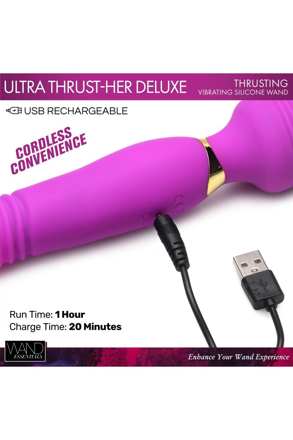 Ultra Thrust-Her Deluxe Thrusting and Vibrating Silicone Wand Free Shipping