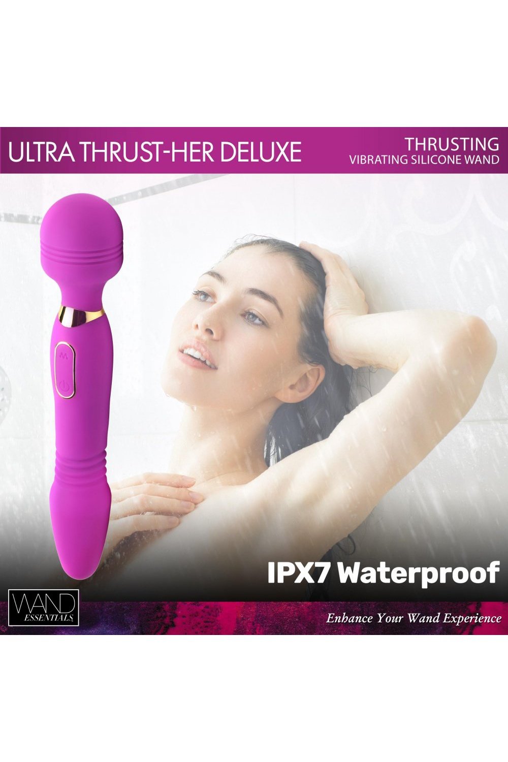 Ultra Thrust-Her Deluxe Thrusting and Vibrating Silicone Wand Free Shipping