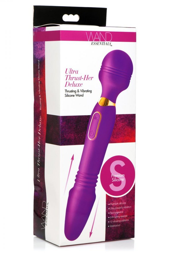 Ultra Thrust-Her Deluxe Thrusting and Vibrating Silicone Wand Free Shipping