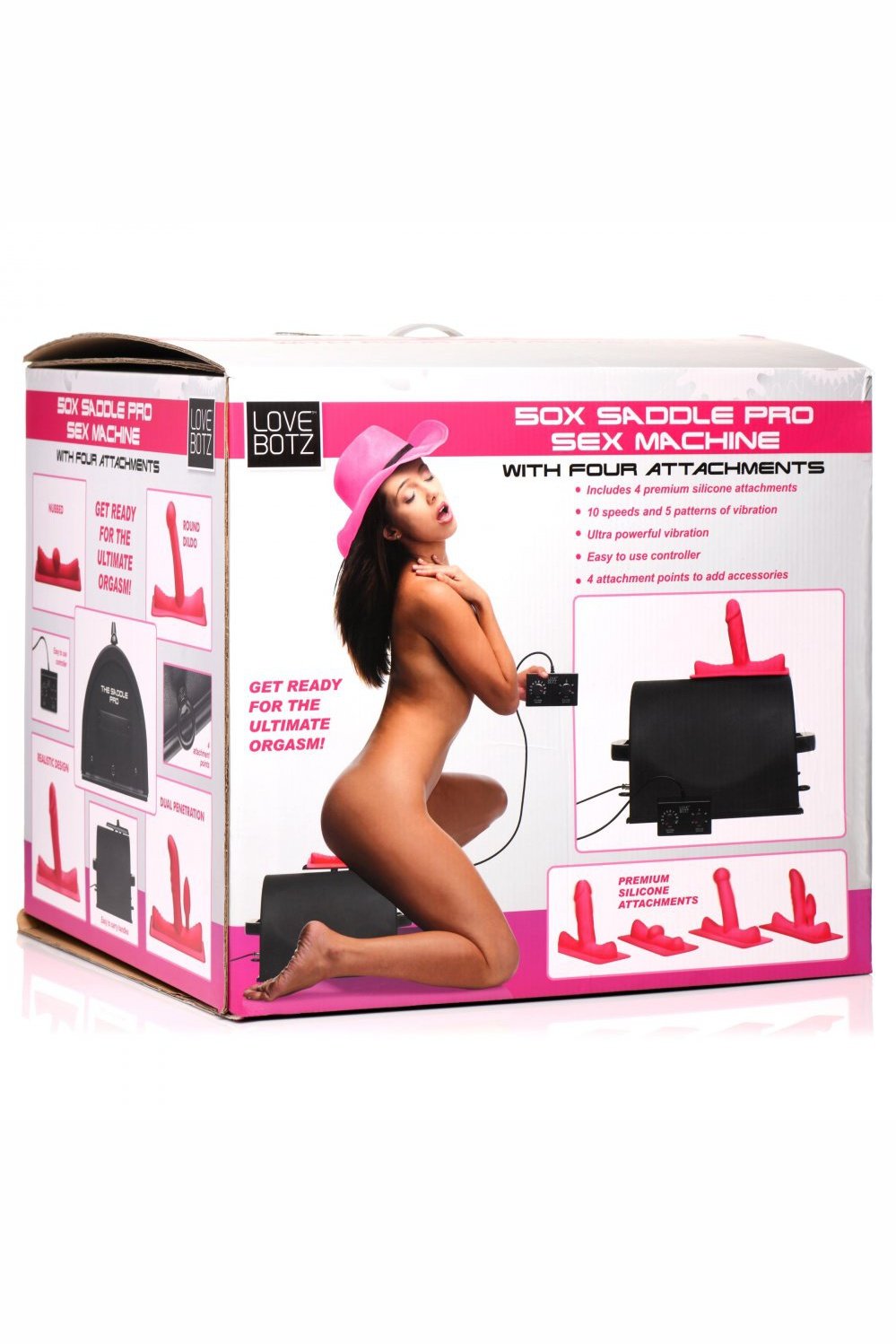 50X Saddle Pro Sex Machine with 4 Attachments Free Shipping