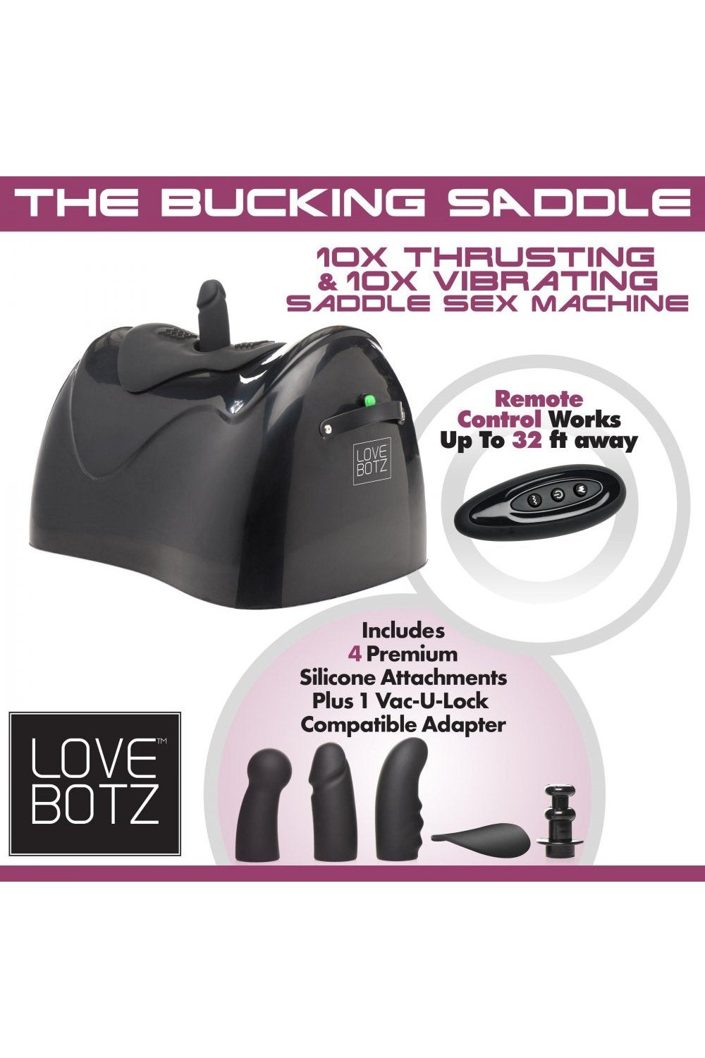 The Bucking Saddle 10X Thrusting and Vibrating Saddle Sex Machine Free Shipping