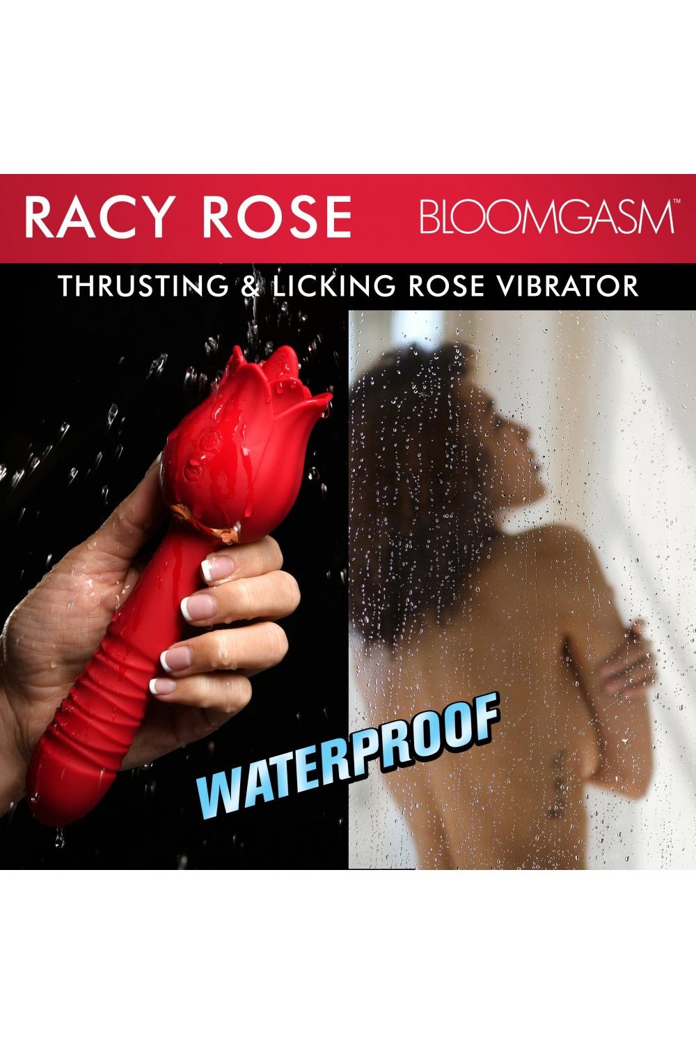Racy Rose Thrusting and Licking Rose Vibrator Free Shipping