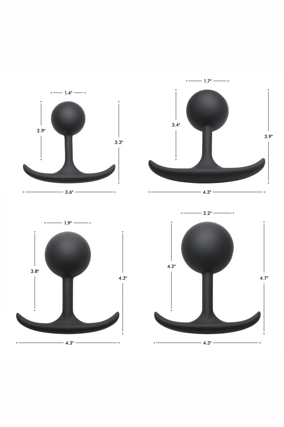Premium Silicone Weighted Anal Plug - XL Free Shipping