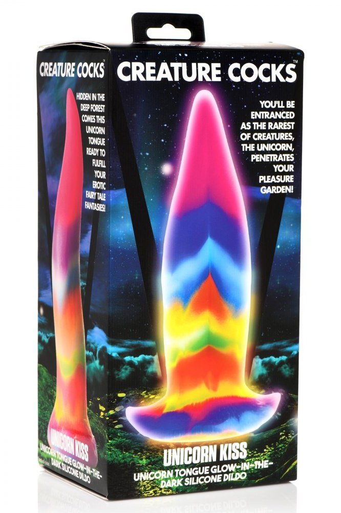 Unicorn Kiss Unicorn Tongue Glow-in-the-Dark Silicone Dildo Free Shipping