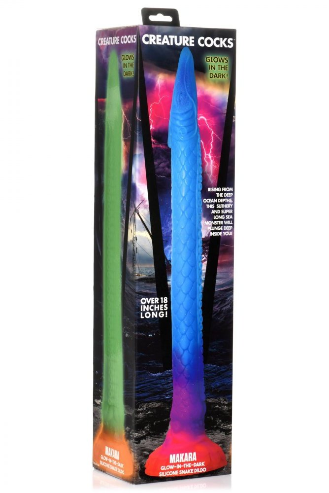 Makara Glow-in-the-Dark Silicone Snake Dildo Free Shipping