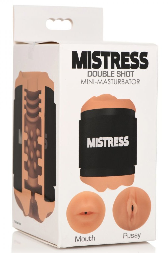 Double Shot Mouth and Pussy Stroker - Medium Free Shipping