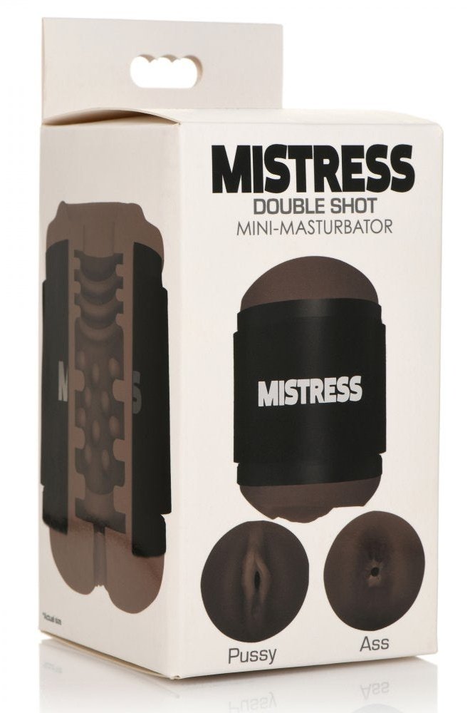 Double Shot Pussy and Ass Stroker - Dark Free Shipping