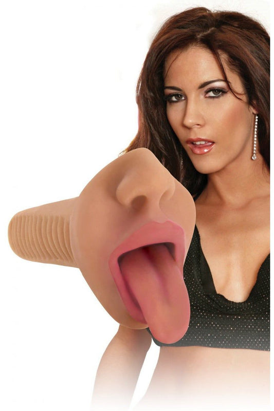 Mistress Selene Vibrating Mouth Stroker- Tan free shipping - ToysZone.ca