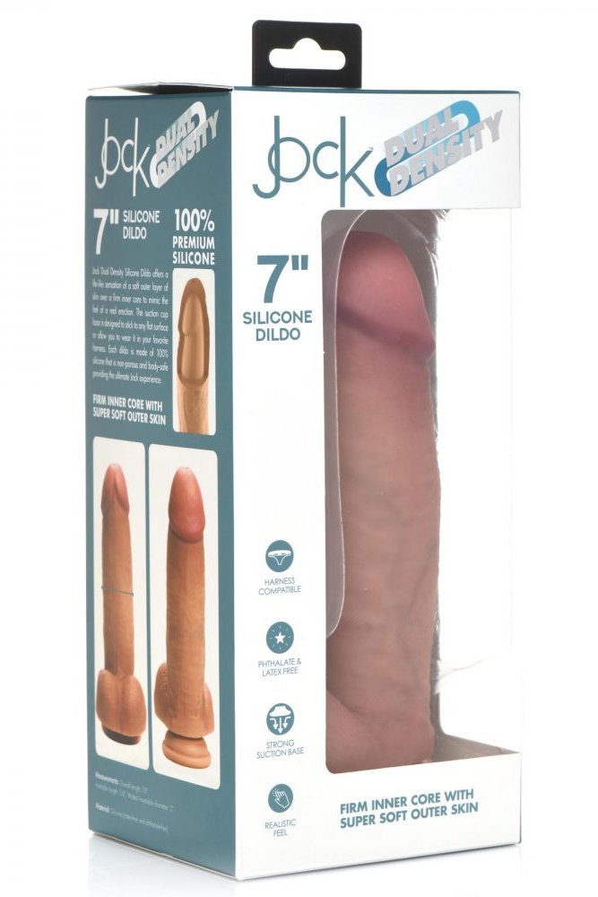 Ultra Realistic Dual Density Silicone Dildo with Balls - 7 Inch Free Shipping