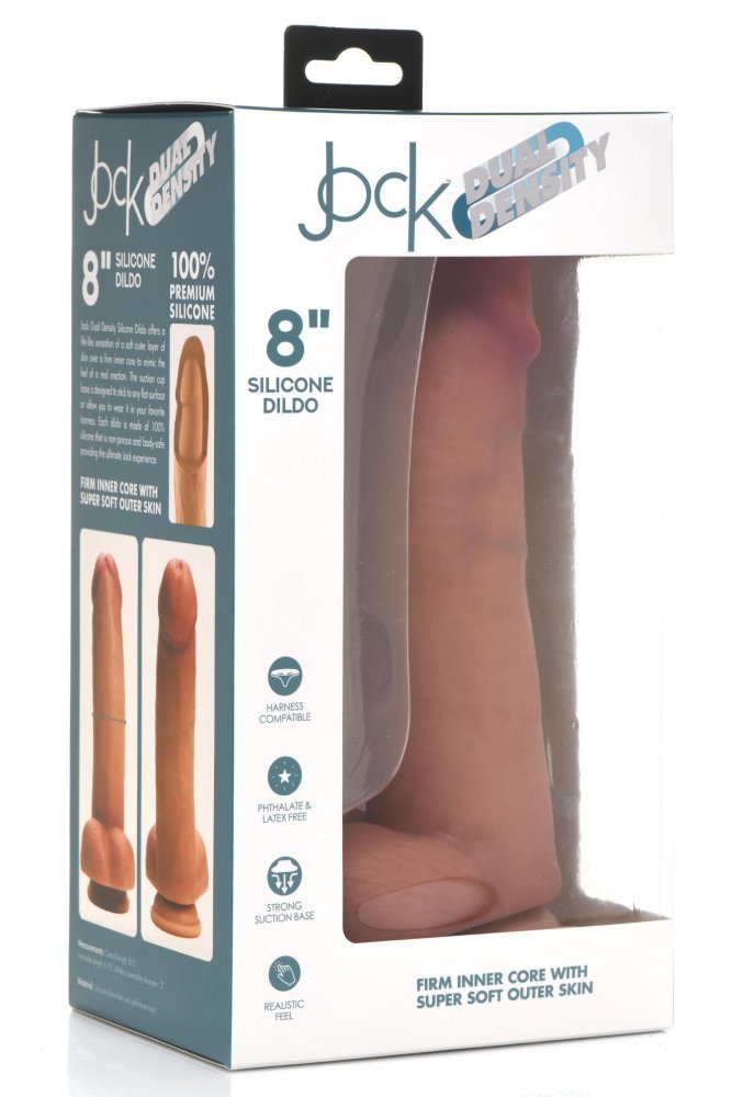 Ultra Realistic Dual Density Silicone Dildo with Balls - 8 Inch