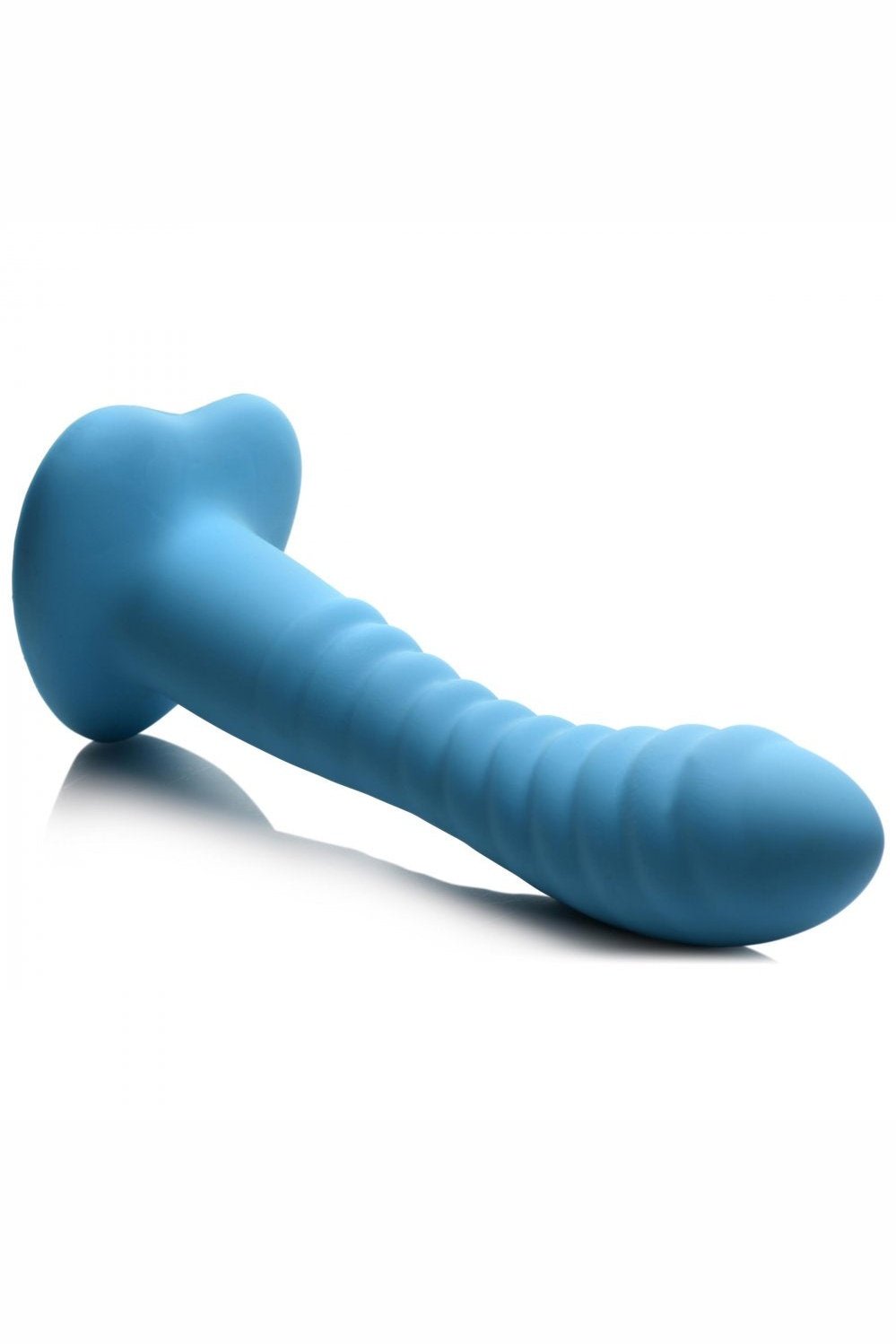 Ribbed Silicone Blue Dildo Free Shipping