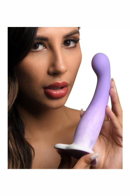 Slim G-Spot Silicone Purple and White Dildo Free Shipping