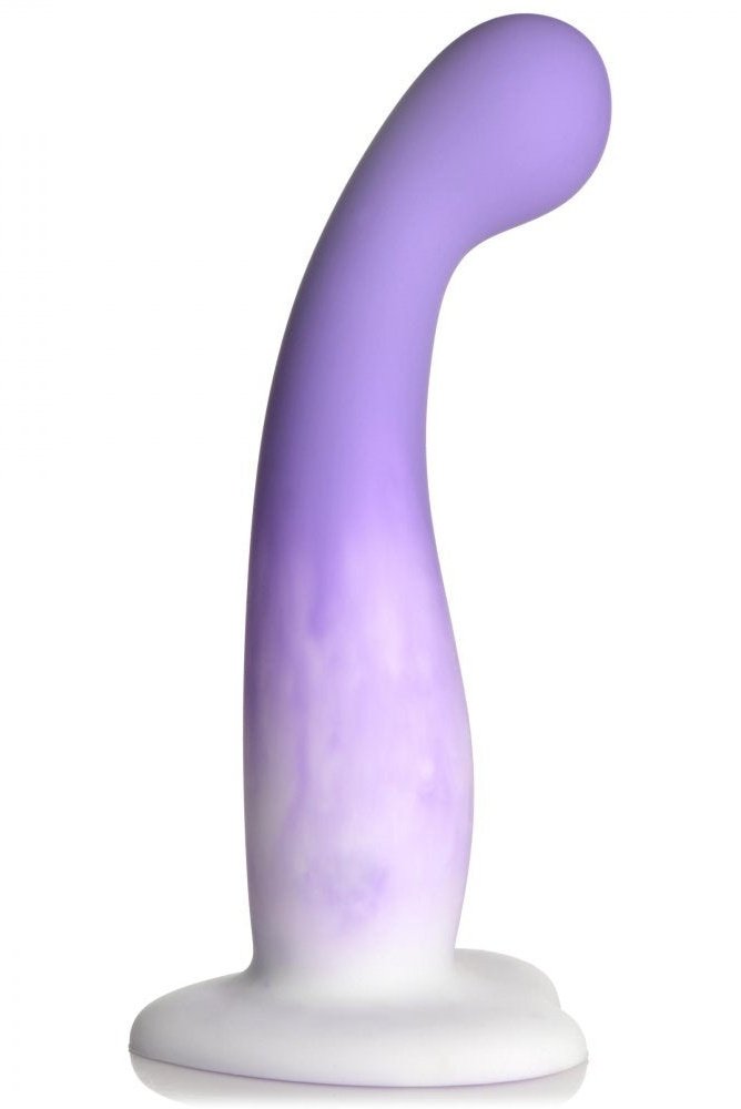 Slim G-Spot Silicone Purple and White Dildo Free Shipping