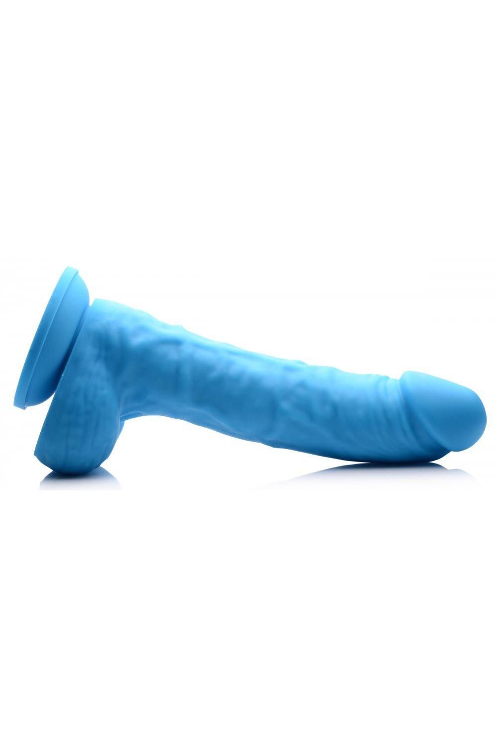 7 Inch Silicone Dildo with Balls - Berry freeshipping - ToysZone.ca