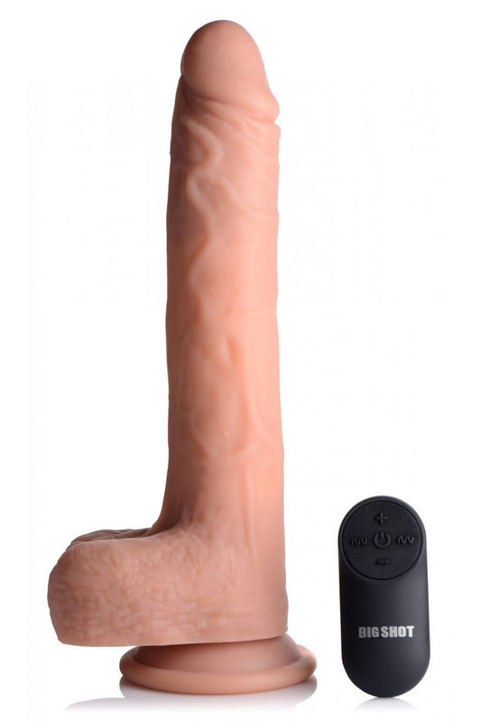 Vibrating & Thrusting Remote Control Silicone Dildo - 9 Inch FRee Shipping