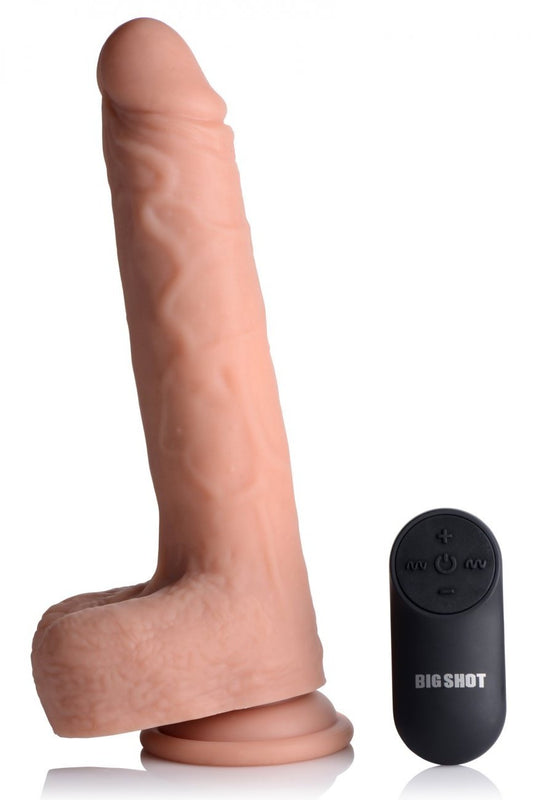 Vibrating & Thrusting Remote Control Silicone Dildo - 10 Inch Free Shipping
